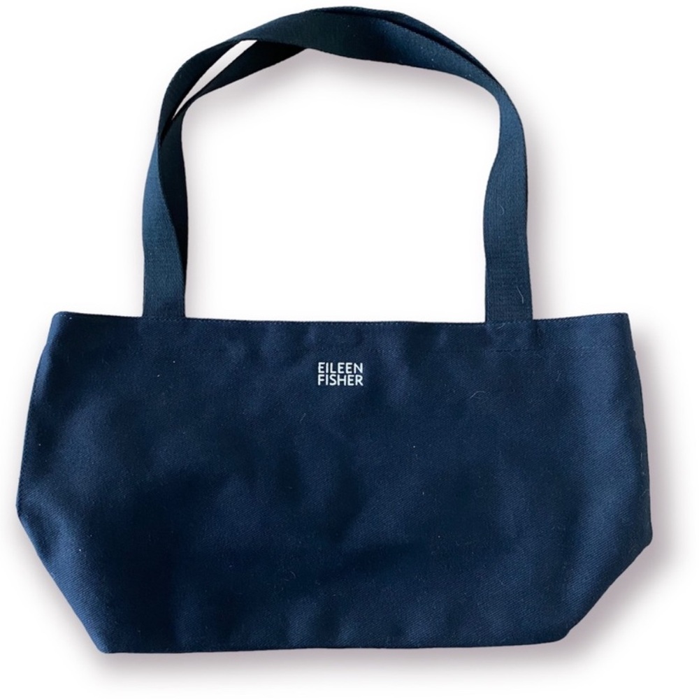 Eileen Fisher Large Canvas Tote Bag black travel overnight weekend bag NEW
